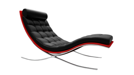 Modern Curved Lounge Chair With Transparent Background