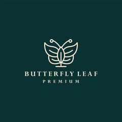 Butterfly leaf logo template vector illustration design
