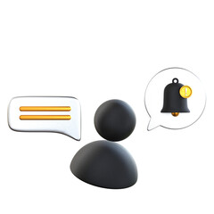 Alert 3D Icon Black and Gold Style