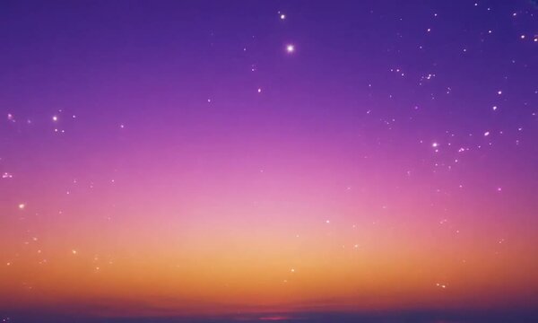 oft gradient sunset fading from coral to violet with sparkles and gentle flares, abstract background