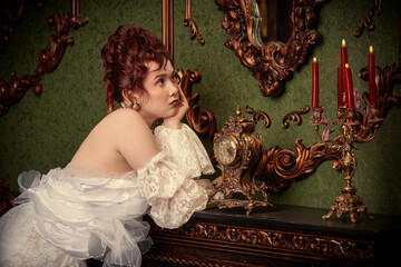 vintage fireplace pose