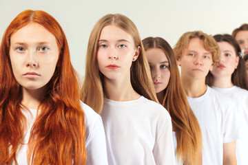 students standing in line