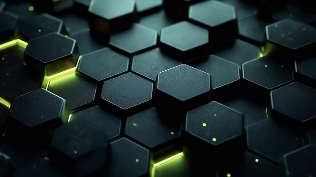 Dark, glowing hexagonal pattern