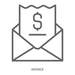 Invoice Icon Line Style. Design Vector Illustration