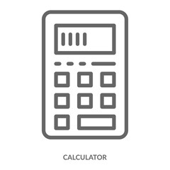 Calculator Icon Line Style. Design Vector Illustration