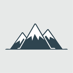 minimalist rocky mountains silhouette in clean line art; fully editable svg for branding, posters, and outdoor themes