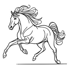 Obraz premium Galloping Horse A Dynamic Line Art Drawing