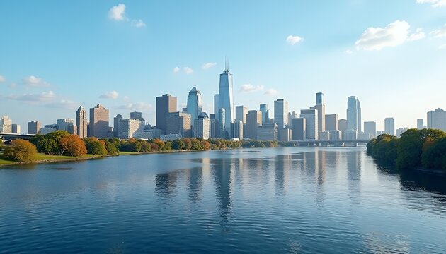 Philadelphia Skyline Reflection on the Schuylkill River