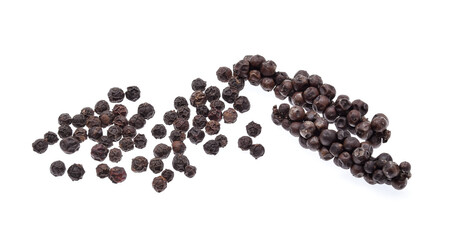 Black pepper was placed on a white background