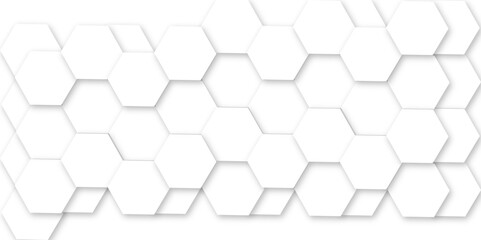 Naklejka premium modern white background featuring a geometric pattern of overlapping hexagons, and Polygonal Honeycomb Elements, Luxury Pattern and Technology-Inspired Design 