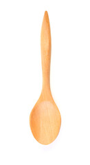 Top view Wooden spoon isolated on white background