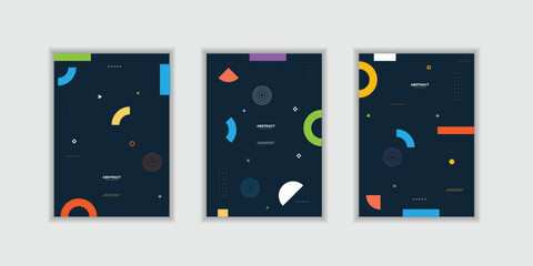 Fototapeta premium Set Placard with trendy geometric design. Modern template for Covers Voucher Posters Flyers and Banners