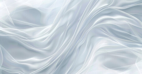 Obraz premium Soft White Transparent Fabric Waves Abstract Background with Elegant Flowing Texture for Minimalist Modern Design and Luxury Aesthetic