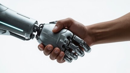 Human Hand Shaking Robotic Arm - AI and Human Collaboration