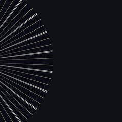 Abstract black and white half circular lines pattern  with copy space, minimal business presentation template