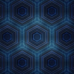 Vibrant glowing neon blue abstract geometric pattern modern futuristic wallpaper