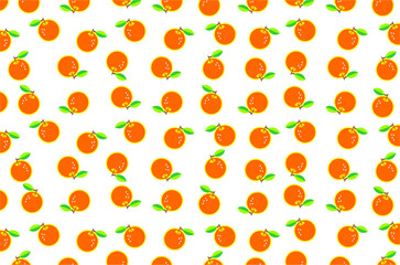Seamless pattern of orange fruit. Orange fruit collection. Playful and fun tropical orange pattern. Orange fruit icon illustration. Summer fruit pattern.