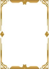 Luxury golden ornamental frame decoration on transparent background isolated