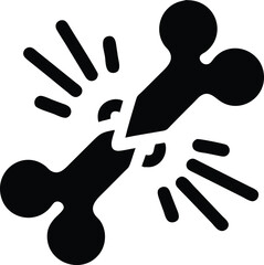 Fototapeta premium Broken bone icon illustrating fracture or injury