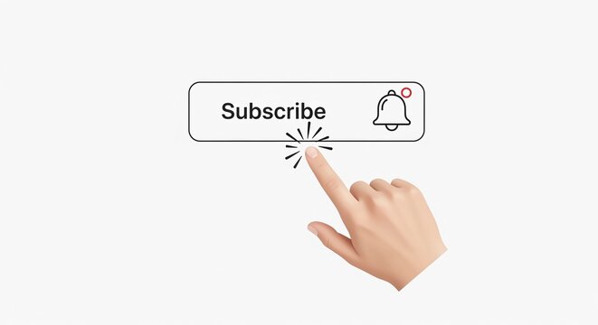 Subscribe Reminder Clicking the Button to Stay Updated with Notifications for New Content