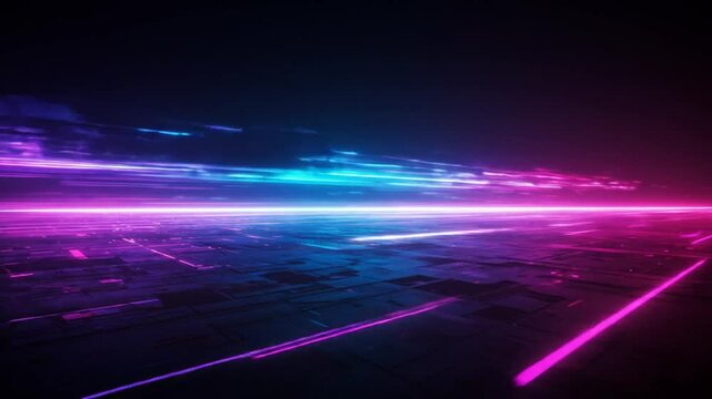 Neon pathways illuminate a digital frontier