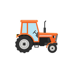 Obraz premium Orange Tractor Illustration