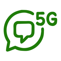 Simple Rounded 5G Chat Bubble Icon Design Illustration Element