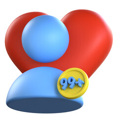 Follower Count 3D Icon Colorful Style