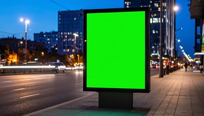 City street billboard at night