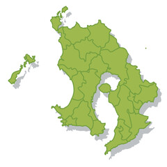 鹿児島　日本　地図　シルエット　アイコン