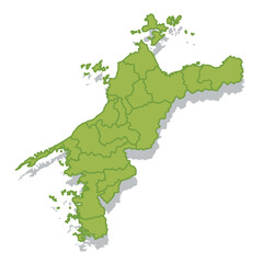 愛媛　日本　地図　シルエット　アイコン