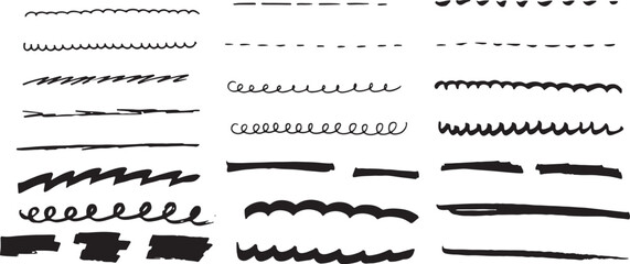 Obraz premium Bold Brush Stroke Vector Set – Wide Paint, Ink Stroke, Hand Drawn, Artistic, Abstract Texture, Line Design, Scribble, Brush Pack, Grunge, Expression 