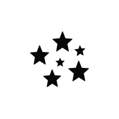 Obraz premium Black Stars Cluster on Transparent Background, Simple Shapes, Minimal Design