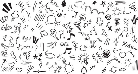 Doodle Arrows and Icons – Sketch Style, Direction, Scribble, Hand Drawn, Emphasis, Arrows, Symbol, Highlight, Mark, Idea


