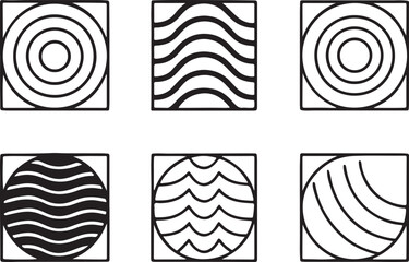 Abstract Geometric and Organic Patterns in Squares
