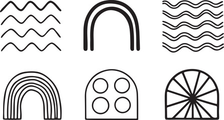  Organic and Geometric Abstract Line Designs
