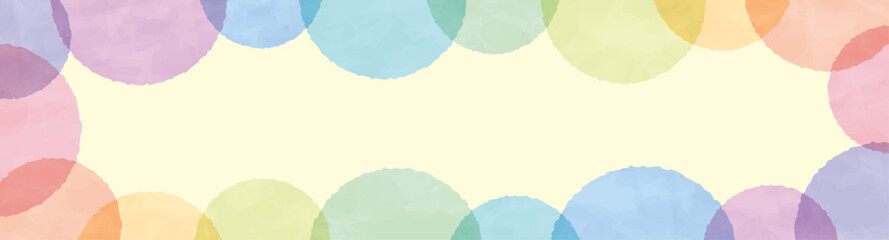 Obraz premium 水彩風の丸のタイトルフレーム_横長