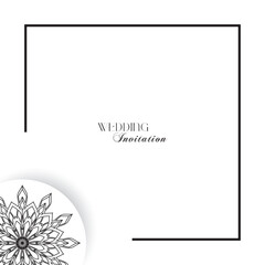 Fototapeta premium Elegant Black and White Wedding Iinvitation Card