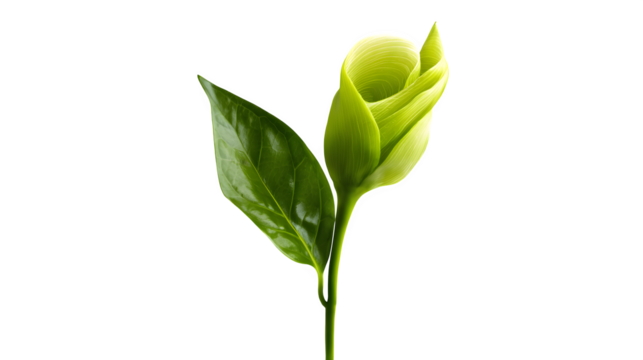 green plant isolated on white background