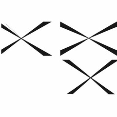 Black abstract light beams crossing on white background vector