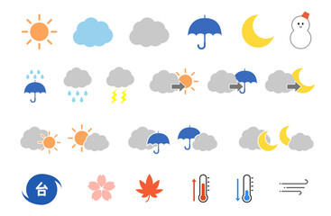 天気マークのアイコンセット