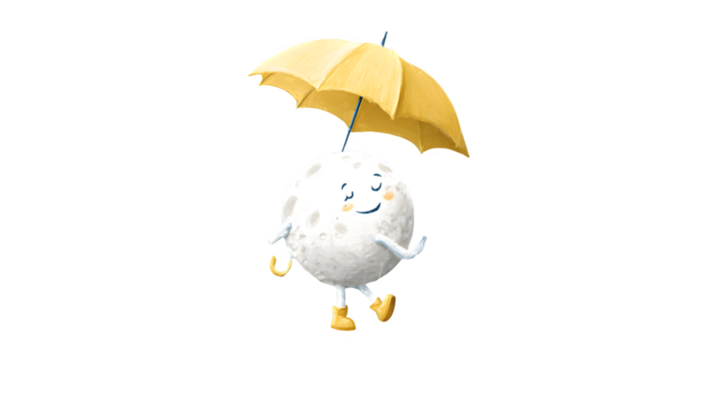 Moon holding an umbrella
