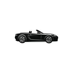 Obraz premium Convertible Car Silhouette on Transparent Background Automotive Design Element