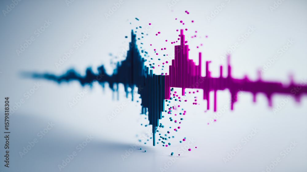Poster vibrant sound wave: a captivating display of sound waves, bursting with energetic colors and dynamic