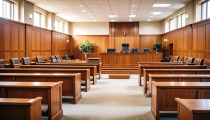 Empty courtroom interior