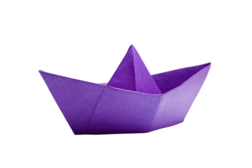 paper boat isolated on transparent white background, clipping path