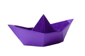 paper boat isolated on transparent white background, clipping path