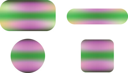 Set of different blurred gradient button shape vector