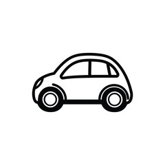 Fototapeta premium Isolated Black Car Outline with Transparent Background Car Sketch Design