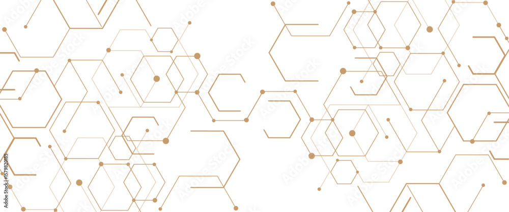 Poster vector abstract digital technology or science hexagonal elements design